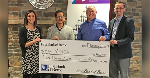 First Bank of Berne donates to Caylor-Nickel Foundation Family YMCA