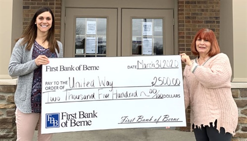 First Bank of Berne partners with United Way for a Special Purpose
