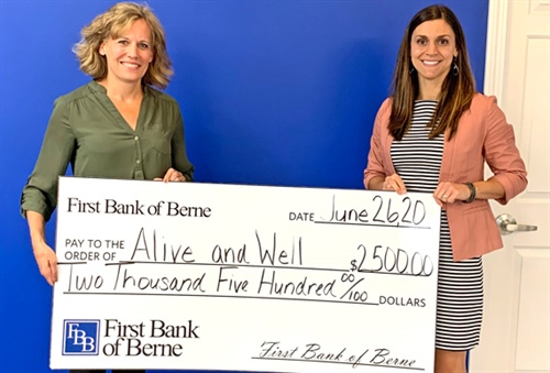 First Bank of Berne supports the mission of Alive and Well