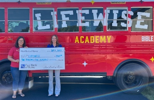 First Bank of Berne Donates to Lifewise Academy of South Adams