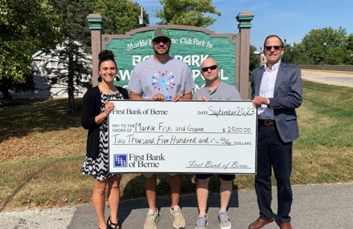 First Bank of Berne Donates to Markle Fish and Game Park