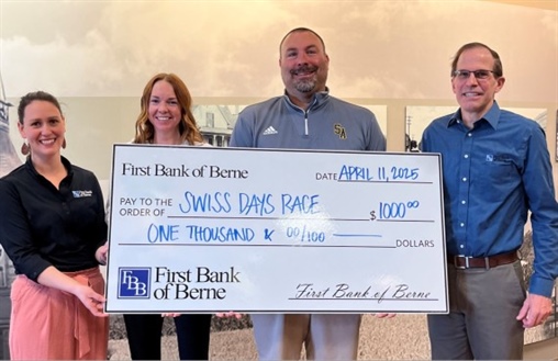 First Bank of Berne Backs Swiss Days Race with Donation to South Adams Athletic Department
