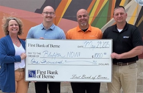 First Bank of Berne Supports Bluffton NOW! with Donation for Summer Concert Series