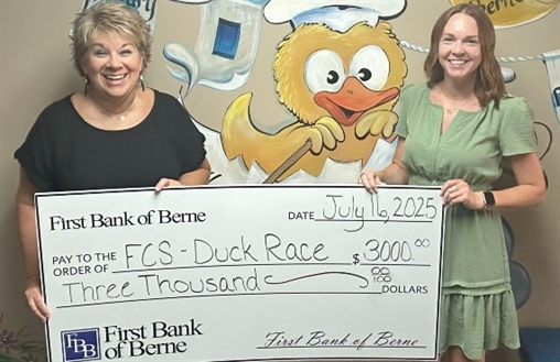 First Bank of Berne Supports Family Centered Services with Donation Toward Program Funding