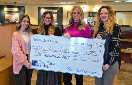First Bank of Berne Donates to Untied Way of Van Wert County