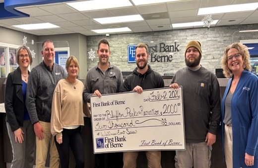 First Bank of Berne Supports Bluffton Parks & Recreation
