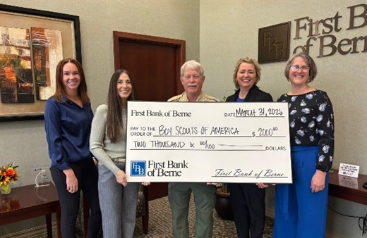 First Bank of Berne Donates to Boy Scouts of America