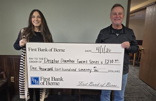 First Bank of Berne Donates to Decatur Chamber of Commerce