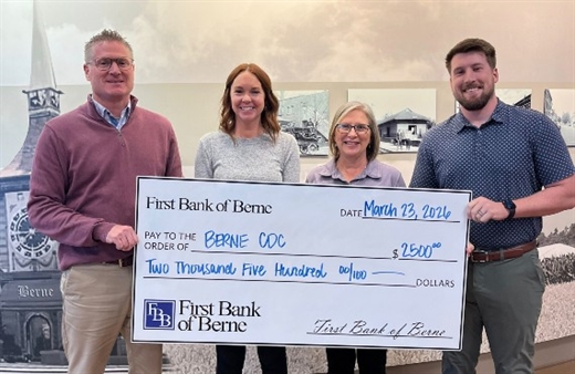 First Bank of Berne Donates to Berne Community Development Corporation