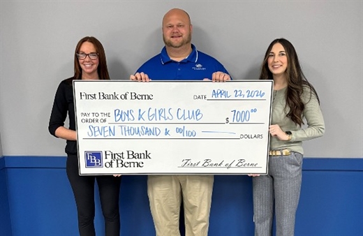First Bank of Berne Donates to Boys & Girls Club of Adams County