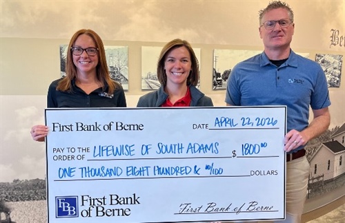 First Bank of Berne Supports LifeWise Academy of South Adams