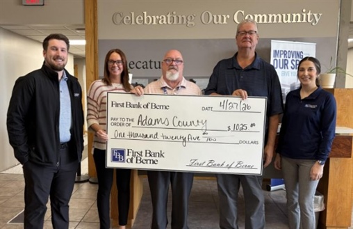 First Bank of Berne Sponsors Adams County Host Gift for Association of Indiana Counties