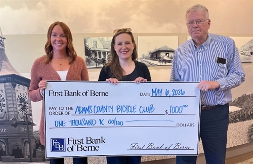 First Bank of Berne Donates to Adams County Bicycle Club