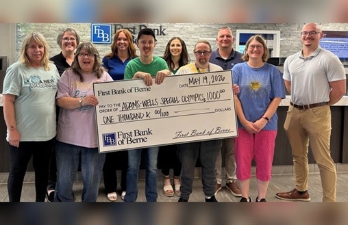 First Bank of Berne Supports Adams‑Wells Special Olympics