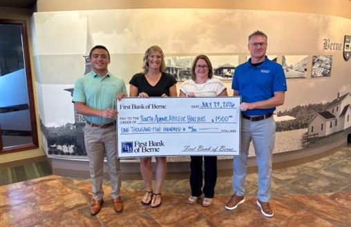 First Bank of Berne Donates to South Adams Athletic Boosters