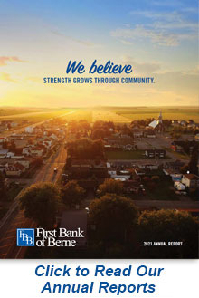 Cover of First Bank of Berne's 2020 Annual Report